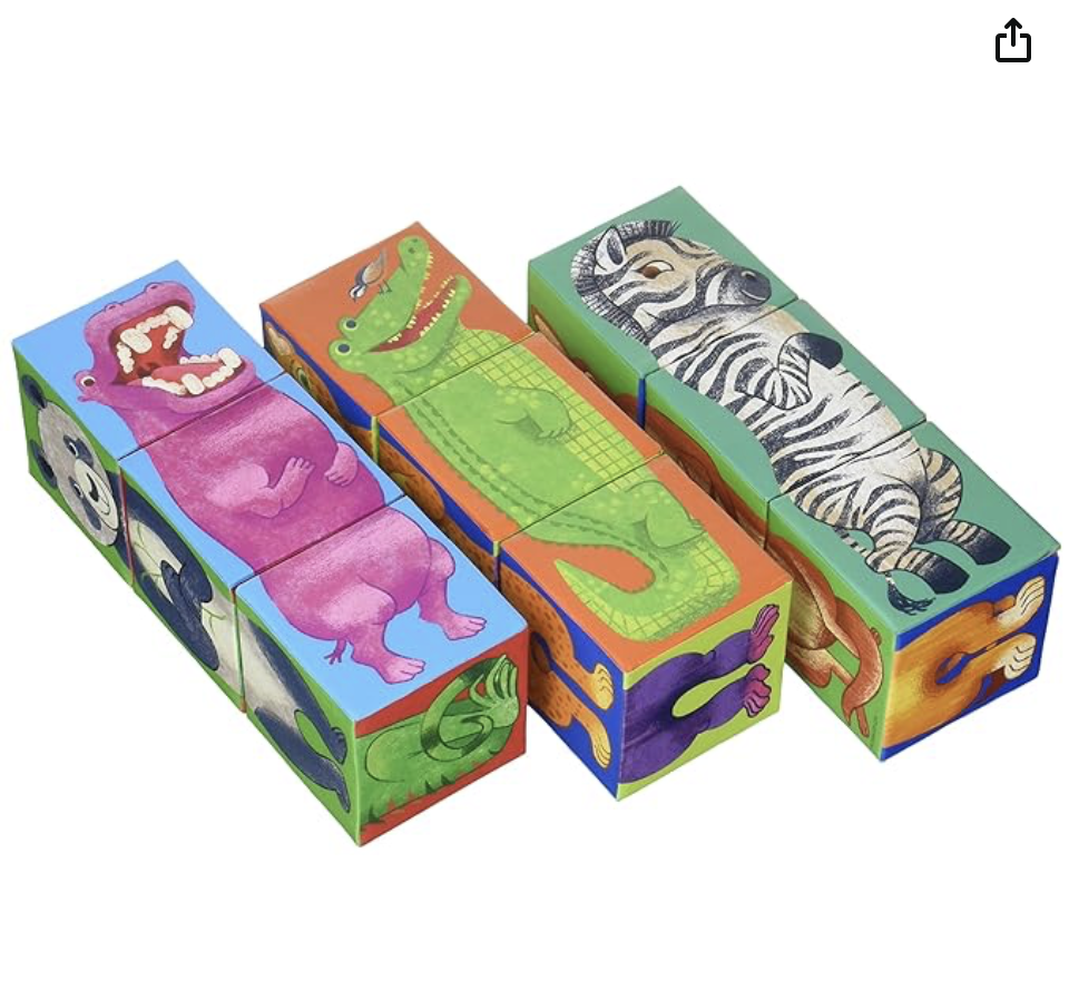 Used zoo-themed building blocks for kids